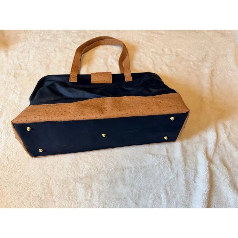 VTG Elizabeth Arden Overnight Weekender Bag Faux Leather Ostrich Y2K Old Money